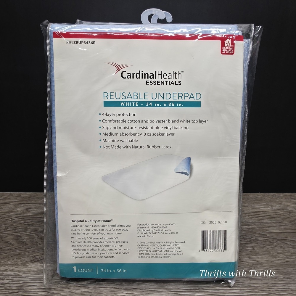 Cardinal Health Reusable Bed Underpad Blue 34x36 ZRUP3436R New